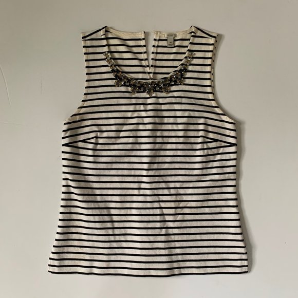 J Crew Sleeveless Striped Top - Picture 1 of 5